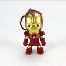 The Avengers Iron Man LED Flashlight Action Figures Toys With Sound Keychain Bags Accessories Gifts