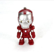 The Avengers Iron Man LED Flashlight Action Figures Toys With Sound Keychain Bags Accessories Gifts